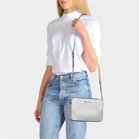 michael kors silver purse crossbody